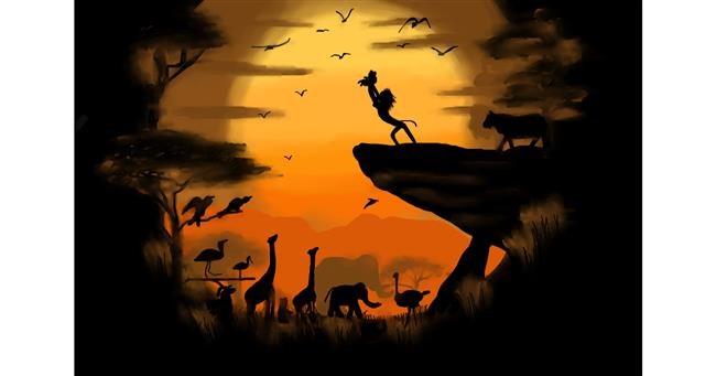 Drawing of Simba (Lion King) by RadiouChka