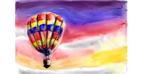 Drawing of Hot air balloon by Mia