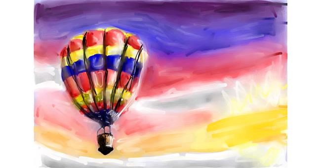 Drawing of Hot air balloon by Mia