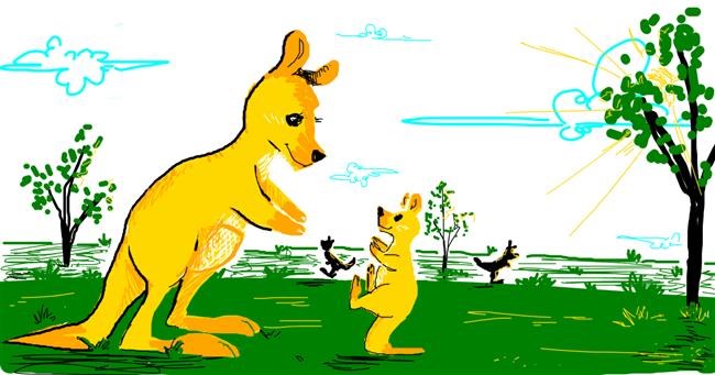 Drawing of Kangaroo by Chicken