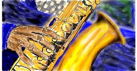 Drawing of Saxophone by Doodle