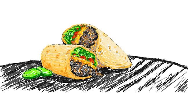 Drawing of Burrito by art Drawize Gallery