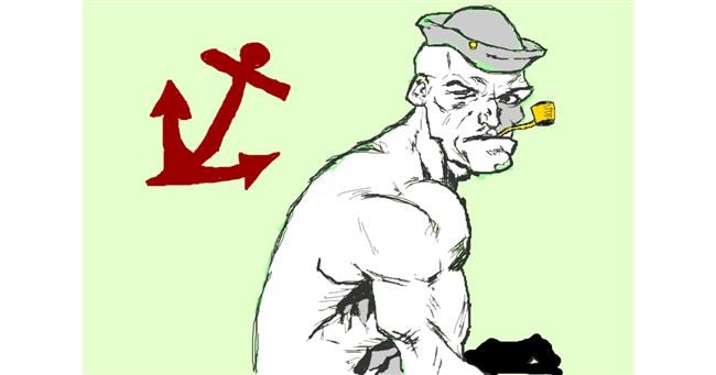 Drawing of Popeye by 𝐓𝐎𝐏𝑅𝑂𝐴𝐶𝐻™