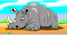 Drawing of Rhino by Swimmer