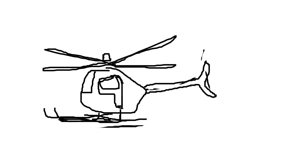 Рисунок вертолета с боку