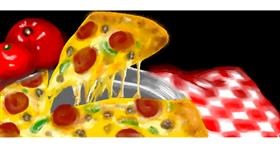 Drawing of Pizza by Debidolittle