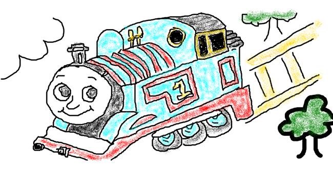 Drawing of Train by Lou