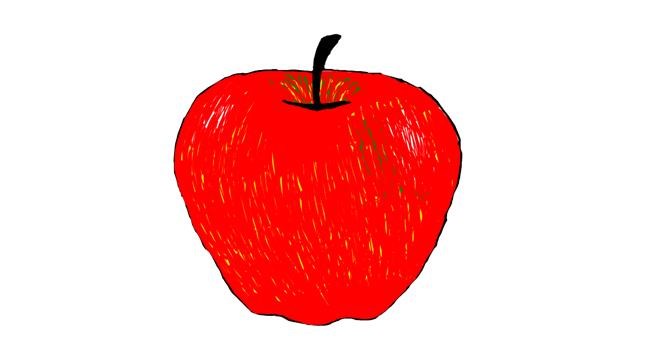 Drawing of Apple by Lilli