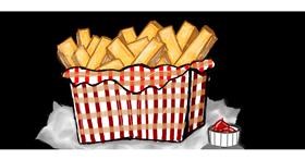Drawing of French fries by Nuzha