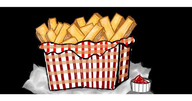 Drawing of French fries by Nuzha