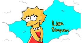 Drawing of Lisa Simpson by Kiara🤍