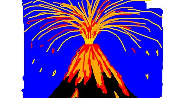 Drawing of Volcano by Anonymous