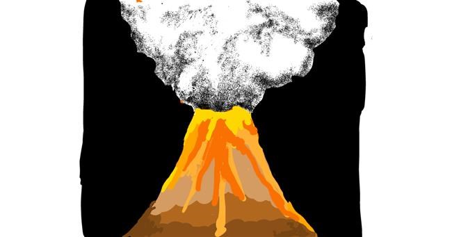 Drawing of Volcano by Lsk