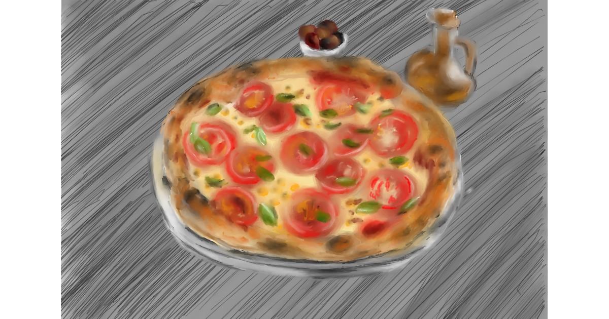 Drawing of Pizza by Wizard
