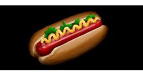 Drawing of Hotdog by Annie