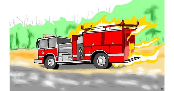 Drawing of Firetruck by flowerpot Drawize Gallery