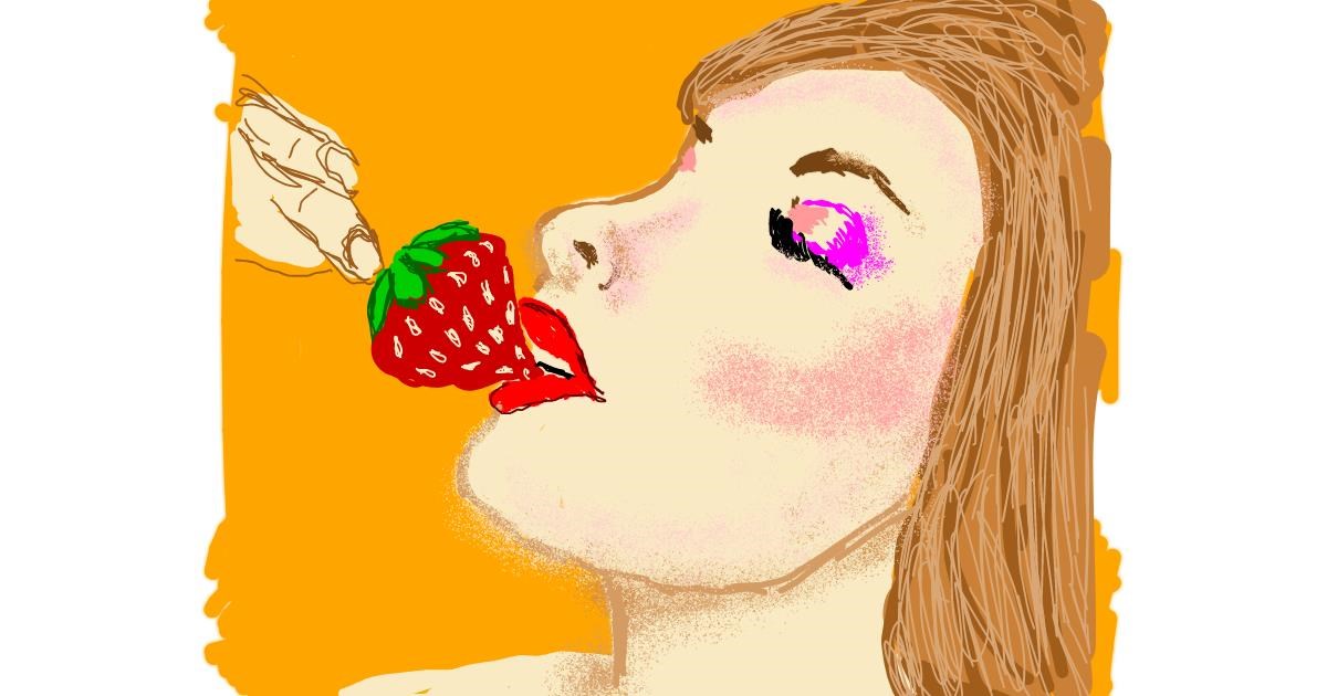 Drawing of Strawberry by Cherri