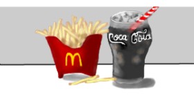 Drawing of French fries by Debidolittle