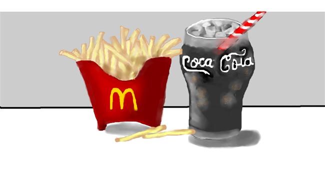 Drawing of French fries by Debidolittle