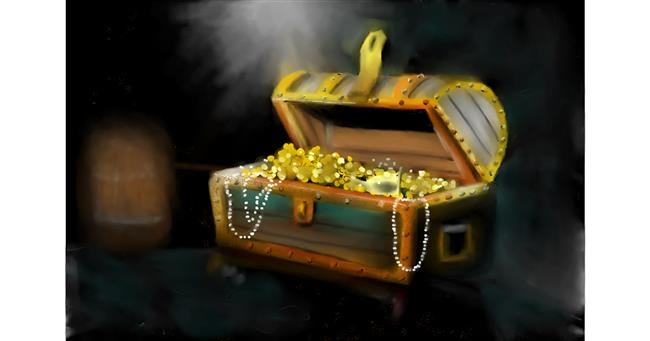 Drawing of Treasure chest by Wizard