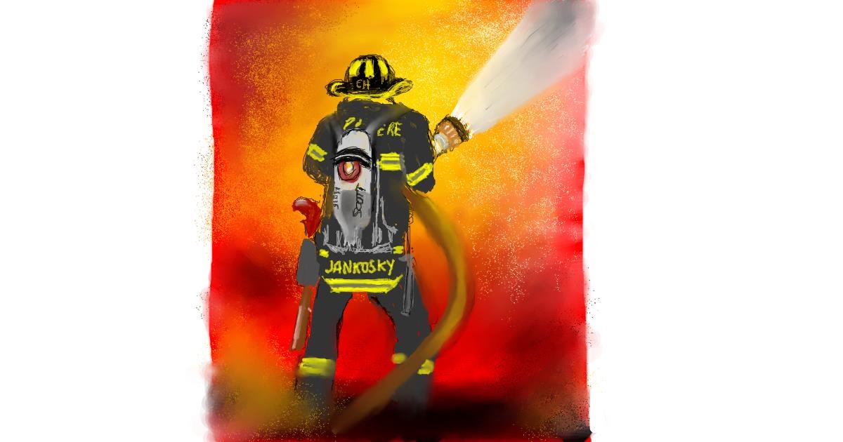 Drawing of Firefighter by Rush