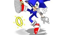 Drawing of Sonic the hedgehog by Rudi