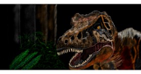 Drawing of T-rex dinosaur by Çhåching