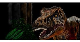 Drawing of T-rex dinosaur by Chaching