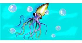 Drawing of Squid by Debidolittle