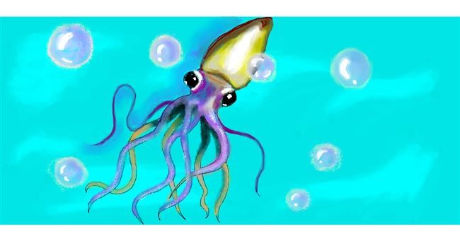 Drawing of Squid by Debidolittle