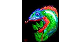 Drawing of Chameleon by GreyhoundMama