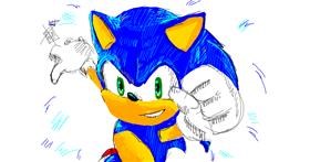 Drawing of Sonic the hedgehog by шкетка