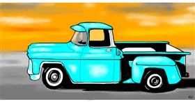Drawing of Truck by Swimmer 