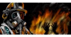 Drawing of Firefighter by Annie