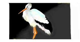 Drawing of Stork by Debidolittle
