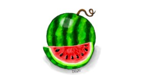 Drawing of Watermelon by GreyhoundMama