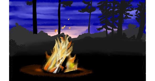 Drawing of Campfire by Tim