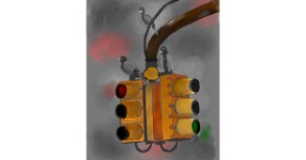 Drawing of Traffic light by GreyhoundMama