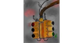 Drawing of Traffic light by GreyhoundMama