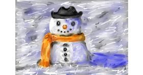 Drawing of Snowman by Mia