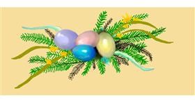 Drawing of Easter egg by Debidolittle