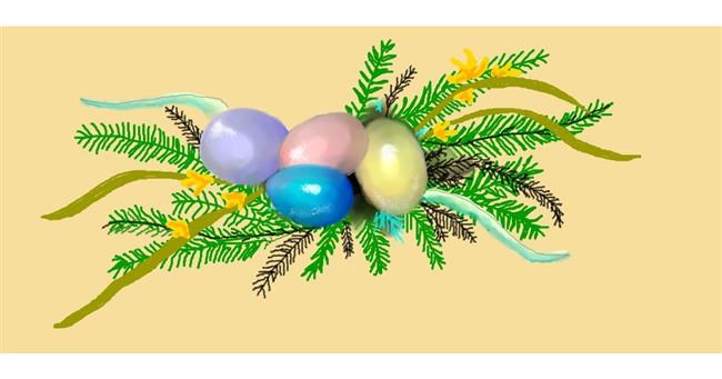 Drawing of Easter egg by Debidolittle