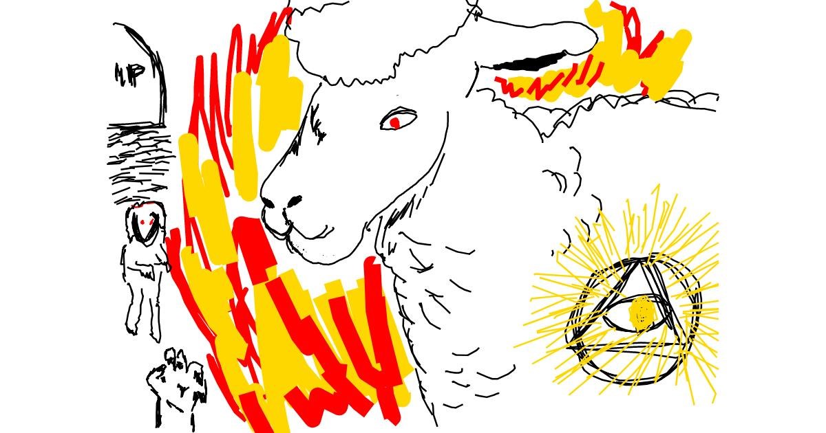 Drawing of Sheep by Jana