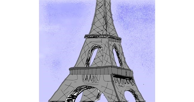 Drawing of Eiffel Tower by Unknown