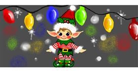 Drawing of Christmas elf by justme❤️