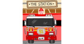 Drawing of Firetruck by GreyhoundMama