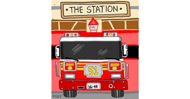 Feuerwehrauto-Zeichnung von GreyhoundMama