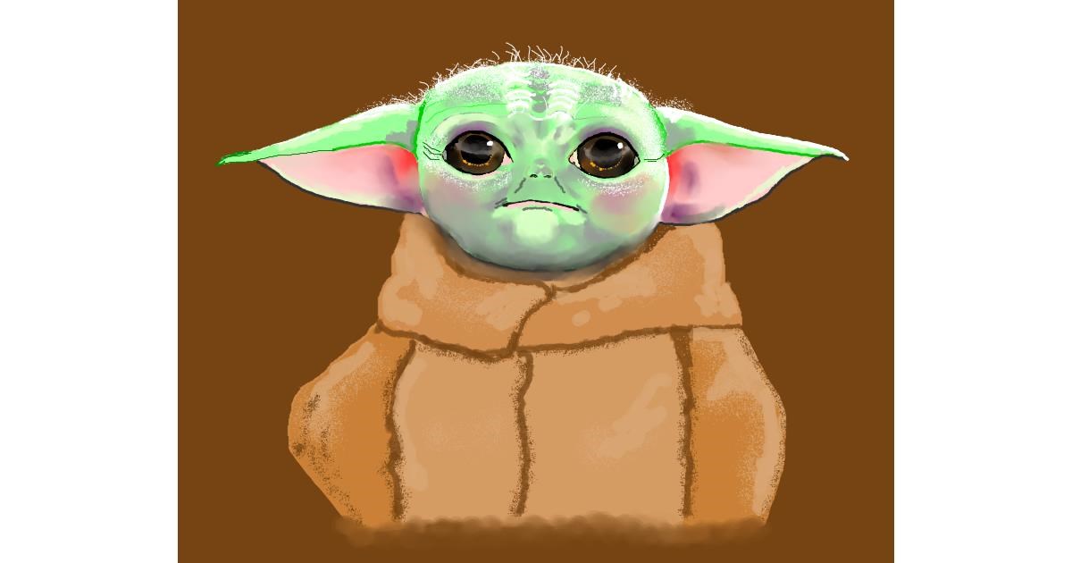Drawing of Baby Yoda by Cec