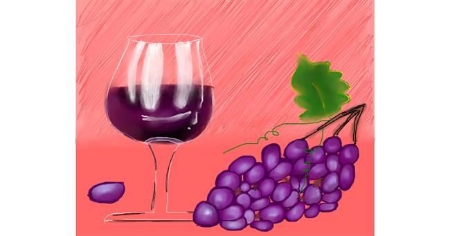 Drawing of Grapes by Freny