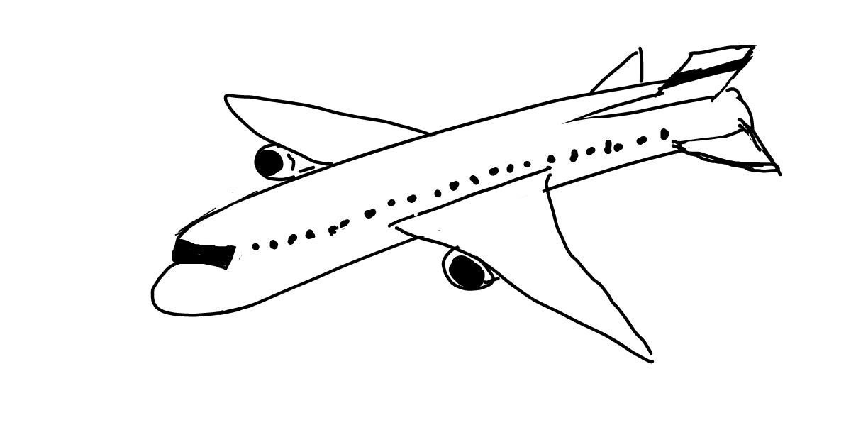 Drawing of Airplane by Natasha
